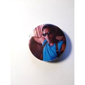 Miami Vice Don Johnson Vintage Button Up Badge 1980's Pinback Retro TV Show 1984